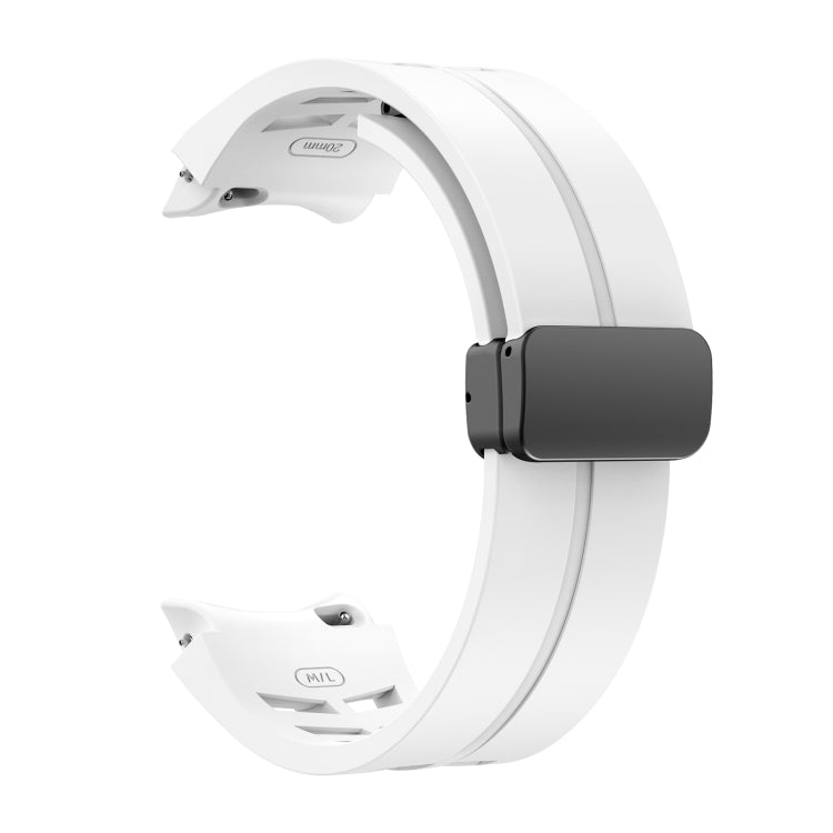 リチャードマグネティック折りたたみブラックバックルシリコンウォッチバンド、Samsung Galaxy Watch 6 40 / 44mm用、Samsung Galaxy Watch 5 Pro ゴルフエディション用、Samsung Galaxy Watch 5 ゴルフエディション用