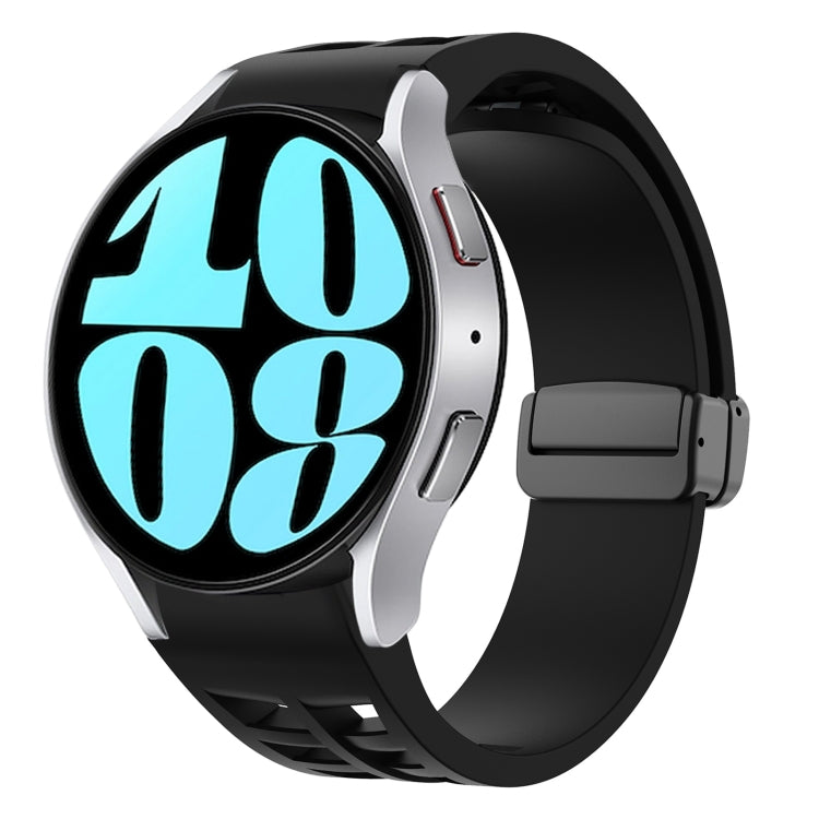 リチャードマグネティック折りたたみブラックバックルシリコンウォッチバンド、Samsung Galaxy Watch 6 40 / 44mm用、Samsung Galaxy Watch 5 Pro ゴルフエディション用、Samsung Galaxy Watch 5 ゴルフエディション用