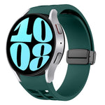 リチャードマグネティック折りたたみブラックバックルシリコンウォッチバンド、Samsung Galaxy Watch 6 40 / 44mm用、Samsung Galaxy Watch 5 Pro ゴルフエディション用、Samsung Galaxy Watch 5 ゴルフエディション用