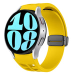 リチャードマグネティック折りたたみブラックバックルシリコンウォッチバンド、Samsung Galaxy Watch 6 40 / 44mm用、Samsung Galaxy Watch 5 Pro ゴルフエディション用、Samsung Galaxy Watch 5 ゴルフエディション用