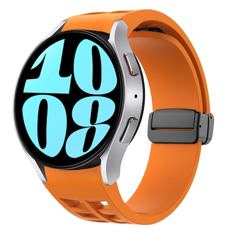 リチャードマグネティック折りたたみブラックバックルシリコンウォッチバンド、Samsung Galaxy Watch 6 40 / 44mm用、Samsung Galaxy Watch 5 Pro ゴルフエディション用、Samsung Galaxy Watch 5 ゴルフエディション用