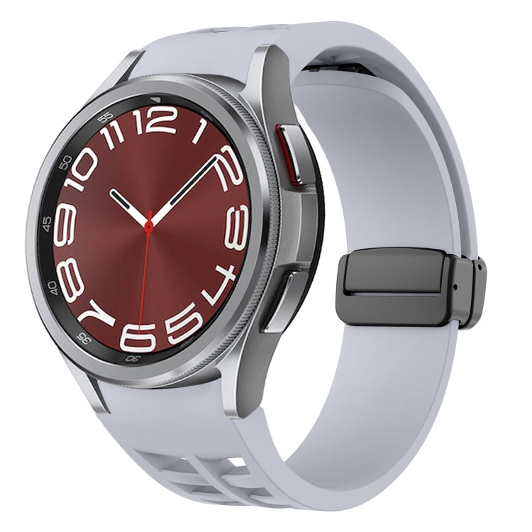 リチャードマグネティック折りたたみブラックバックルシリコンウォッチバンド、Samsung Galaxy Watch FE 40mm用、Samsung Galaxy Watch 7 40 / 44mm用、Samsung Galaxy Watch 6 クラシック 43 / 47mm用