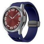 リチャードマグネティック折りたたみブラックバックルシリコンウォッチバンド、Samsung Galaxy Watch FE 40mm用、Samsung Galaxy Watch 7 40 / 44mm用、Samsung Galaxy Watch 6 クラシック 43 / 47mm用