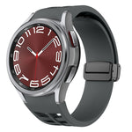 リチャードマグネティック折りたたみブラックバックルシリコンウォッチバンド、Samsung Galaxy Watch FE 40mm用、Samsung Galaxy Watch 7 40 / 44mm用、Samsung Galaxy Watch 6 クラシック 43 / 47mm用