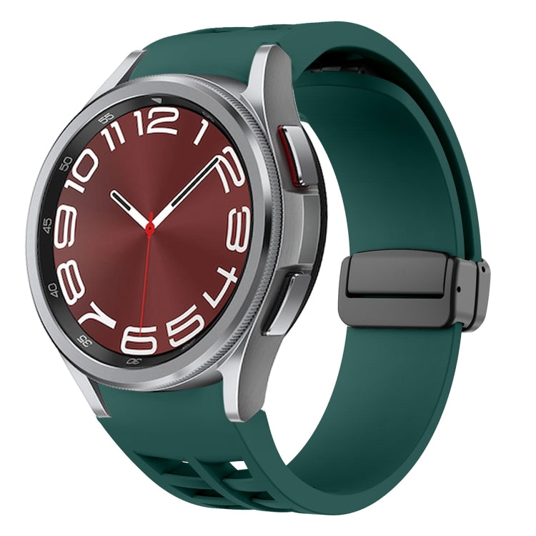 リチャードマグネティック折りたたみブラックバックルシリコンウォッチバンド、Samsung Galaxy Watch FE 40mm用、Samsung Galaxy Watch 7 40 / 44mm用、Samsung Galaxy Watch 6 クラシック 43 / 47mm用