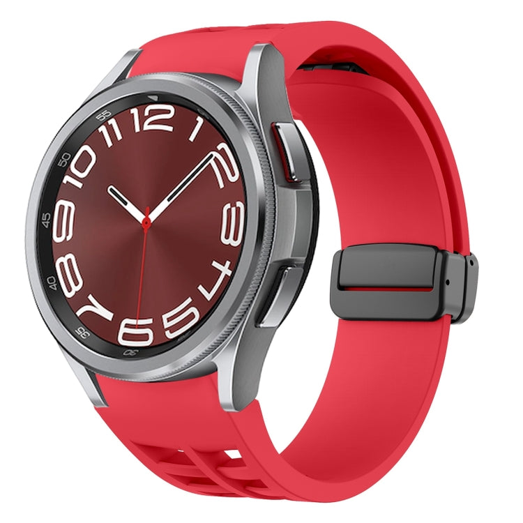 リチャードマグネティック折りたたみブラックバックルシリコンウォッチバンド、Samsung Galaxy Watch FE 40mm用、Samsung Galaxy Watch 7 40 / 44mm用、Samsung Galaxy Watch 6 クラシック 43 / 47mm用