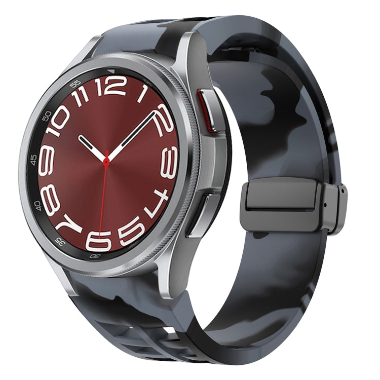 リチャードマグネティック折りたたみブラックバックルシリコンウォッチバンド、Samsung Galaxy Watch FE 40mm用、Samsung Galaxy Watch 7 40 / 44mm用、Samsung Galaxy Watch 6 クラシック 43 / 47mm用