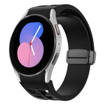 リチャードマグネティック折りたたみブラックバックルシリコンウォッチバンド、Samsung Galaxy Watch 5 40 / 44mm用、Samsung Galaxy Watch 5 Pro 45mm用、Samsung Galaxy Watch 4 40 / 44mm用