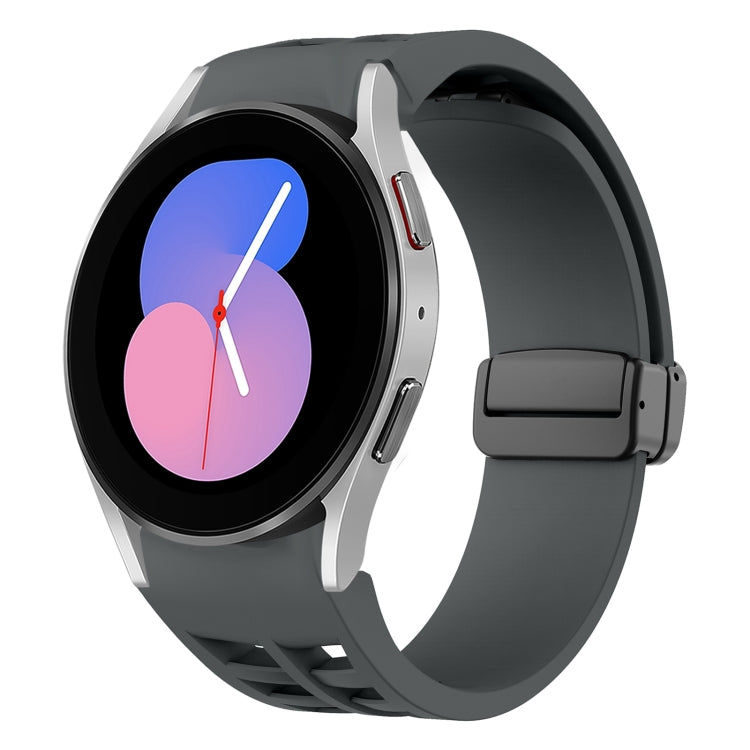 リチャードマグネティック折りたたみブラックバックルシリコンウォッチバンド、Samsung Galaxy Watch 5 40 / 44mm用、Samsung Galaxy Watch 5 Pro 45mm用、Samsung Galaxy Watch 4 40 / 44mm用