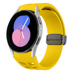 リチャードマグネティック折りたたみブラックバックルシリコンウォッチバンド、Samsung Galaxy Watch 5 40 / 44mm用、Samsung Galaxy Watch 5 Pro 45mm用、Samsung Galaxy Watch 4 40 / 44mm用