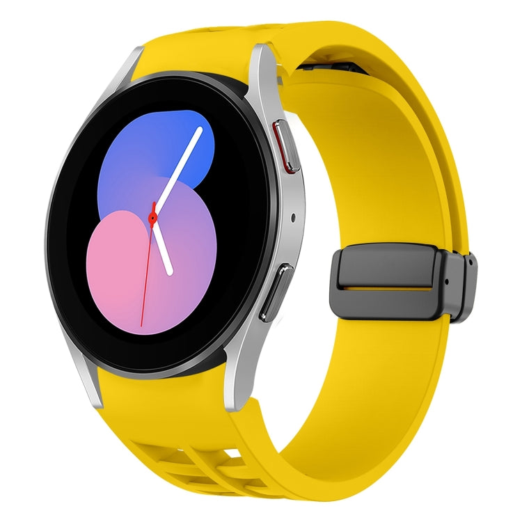 リチャードマグネティック折りたたみブラックバックルシリコンウォッチバンド、Samsung Galaxy Watch 5 40 / 44mm用、Samsung Galaxy Watch 5 Pro 45mm用、Samsung Galaxy Watch 4 40 / 44mm用