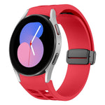 リチャードマグネティック折りたたみブラックバックルシリコンウォッチバンド、Samsung Galaxy Watch 5 40 / 44mm用、Samsung Galaxy Watch 5 Pro 45mm用、Samsung Galaxy Watch 4 40 / 44mm用