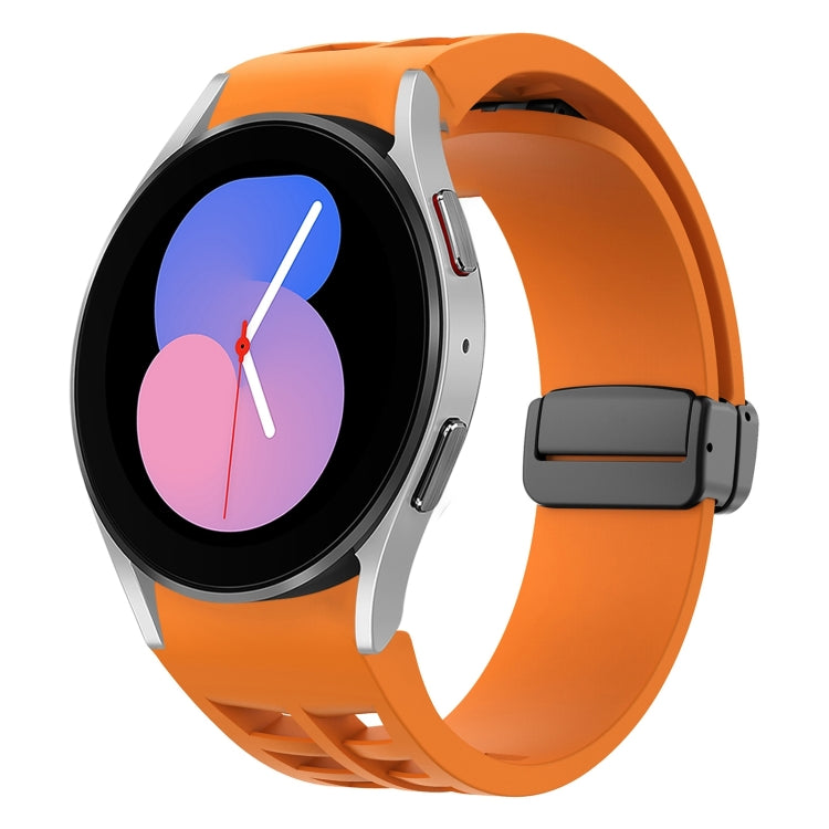 リチャードマグネティック折りたたみブラックバックルシリコンウォッチバンド、Samsung Galaxy Watch 5 40 / 44mm用、Samsung Galaxy Watch 5 Pro 45mm用、Samsung Galaxy Watch 4 40 / 44mm用