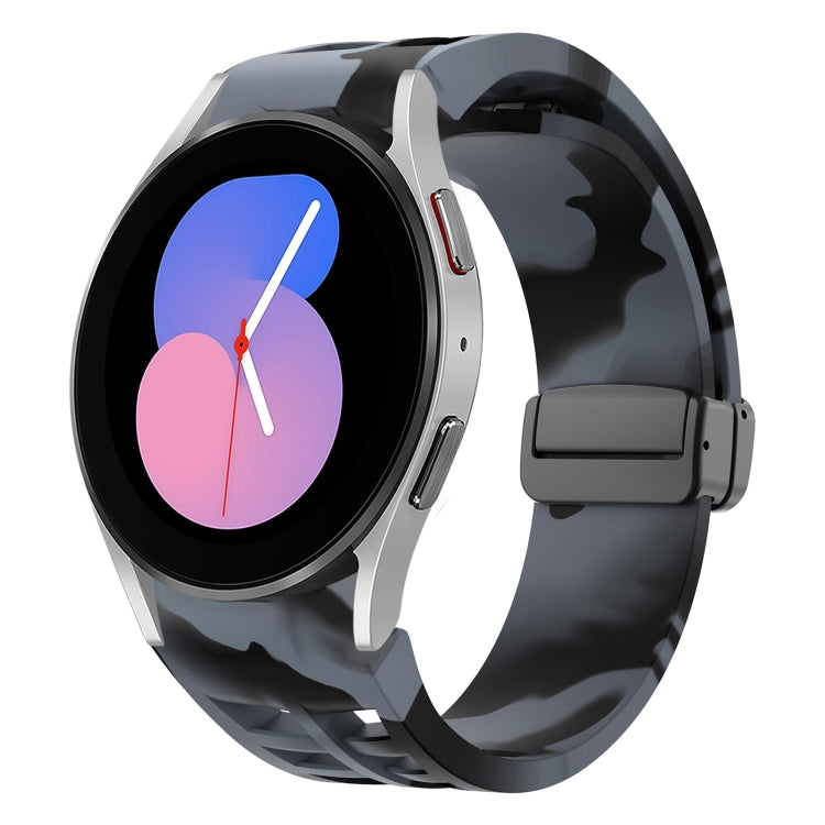 リチャードマグネティック折りたたみブラックバックルシリコンウォッチバンド、Samsung Galaxy Watch 5 40 / 44mm用、Samsung Galaxy Watch 5 Pro 45mm用、Samsung Galaxy Watch 4 40 / 44mm用