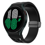 リチャードマグネティック折りたたみブラックバックルシリコンウォッチバンド、Samsung Galaxy Watch 5 40 / 44mm用、Samsung Galaxy Watch 5 Pro 45mm用、Samsung Galaxy Watch 4 40 / 44mm用