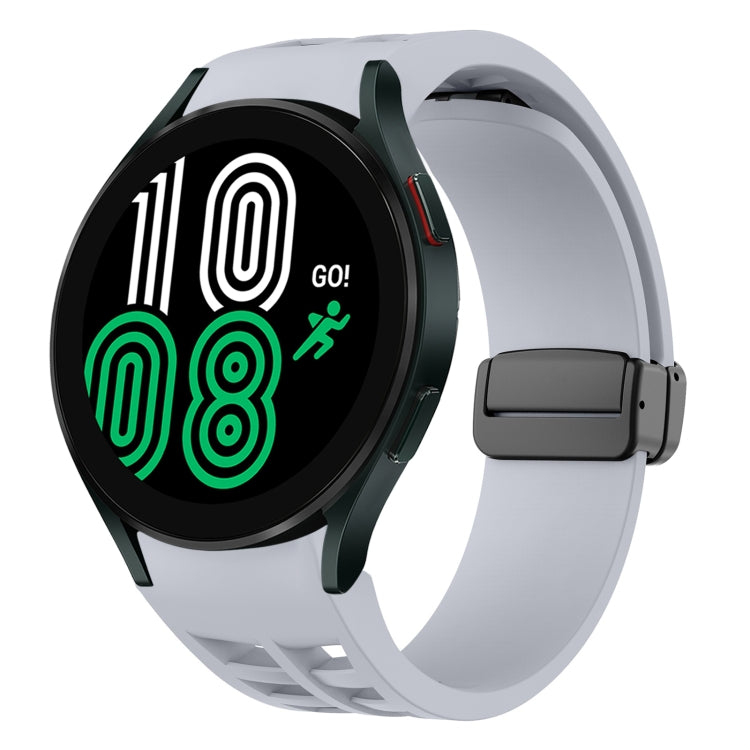 リチャードマグネティック折りたたみブラックバックルシリコンウォッチバンド、Samsung Galaxy Watch 5 40 / 44mm用、Samsung Galaxy Watch 5 Pro 45mm用、Samsung Galaxy Watch 4 40 / 44mm用