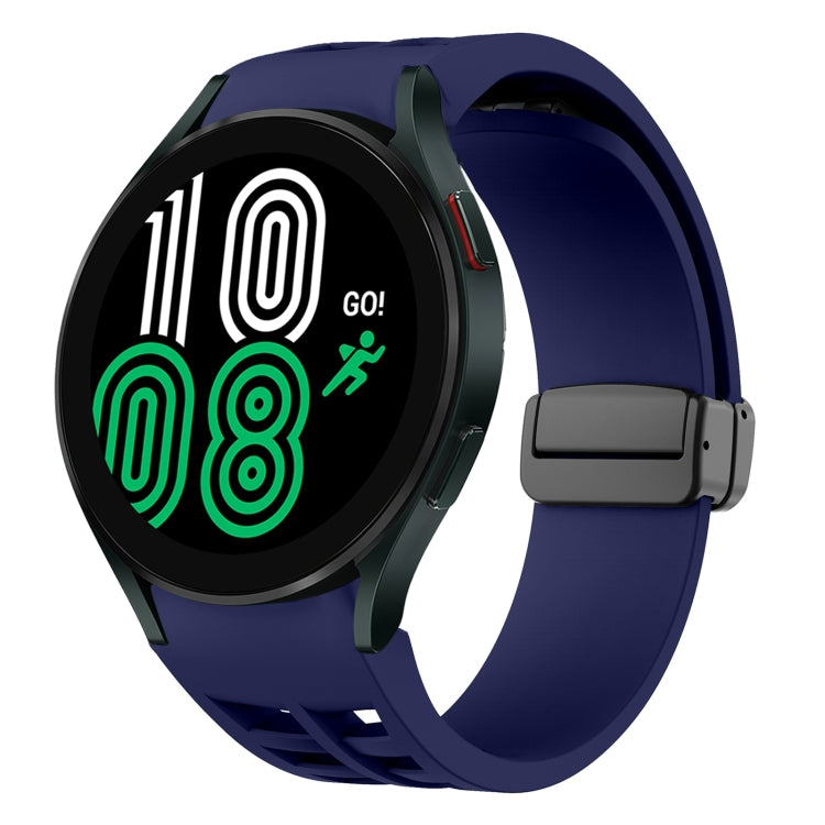 リチャードマグネティック折りたたみブラックバックルシリコンウォッチバンド、Samsung Galaxy Watch 5 40 / 44mm用、Samsung Galaxy Watch 5 Pro 45mm用、Samsung Galaxy Watch 4 40 / 44mm用