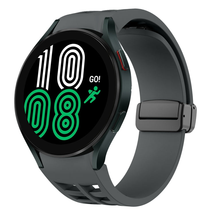 リチャードマグネティック折りたたみブラックバックルシリコンウォッチバンド、Samsung Galaxy Watch 5 40 / 44mm用、Samsung Galaxy Watch 5 Pro 45mm用、Samsung Galaxy Watch 4 40 / 44mm用