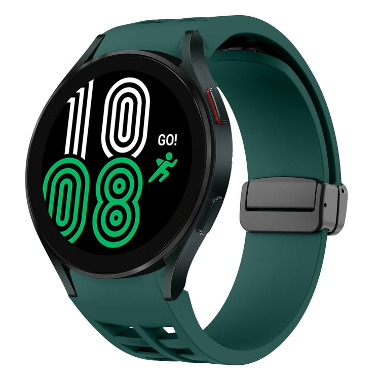 リチャードマグネティック折りたたみブラックバックルシリコンウォッチバンド、Samsung Galaxy Watch 5 40 / 44mm用、Samsung Galaxy Watch 5 Pro 45mm用、Samsung Galaxy Watch 4 40 / 44mm用