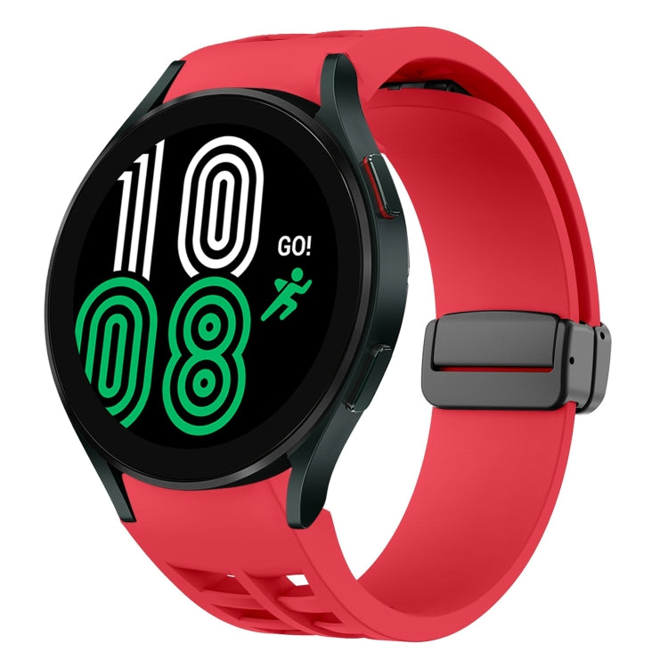 リチャードマグネティック折りたたみブラックバックルシリコンウォッチバンド、Samsung Galaxy Watch 5 40 / 44mm用、Samsung Galaxy Watch 5 Pro 45mm用、Samsung Galaxy Watch 4 40 / 44mm用