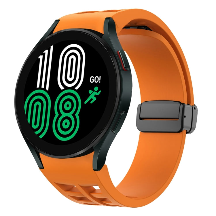 リチャードマグネティック折りたたみブラックバックルシリコンウォッチバンド、Samsung Galaxy Watch 5 40 / 44mm用、Samsung Galaxy Watch 5 Pro 45mm用、Samsung Galaxy Watch 4 40 / 44mm用