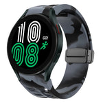 リチャードマグネティック折りたたみブラックバックルシリコンウォッチバンド、Samsung Galaxy Watch 5 40 / 44mm用、Samsung Galaxy Watch 5 Pro 45mm用、Samsung Galaxy Watch 4 40 / 44mm用