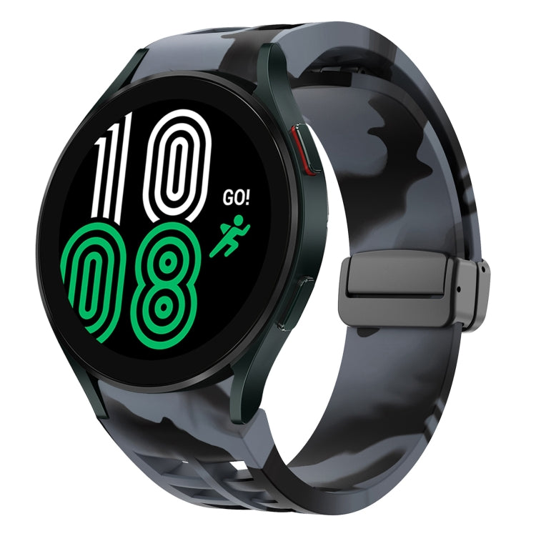 リチャードマグネティック折りたたみブラックバックルシリコンウォッチバンド、Samsung Galaxy Watch 5 40 / 44mm用、Samsung Galaxy Watch 5 Pro 45mm用、Samsung Galaxy Watch 4 40 / 44mm用