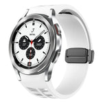 リチャードマグネット折りたたみブラックバックルシリコンウォッチバンド Samsung Galaxy Watch 4 classic 42 / 46mm用