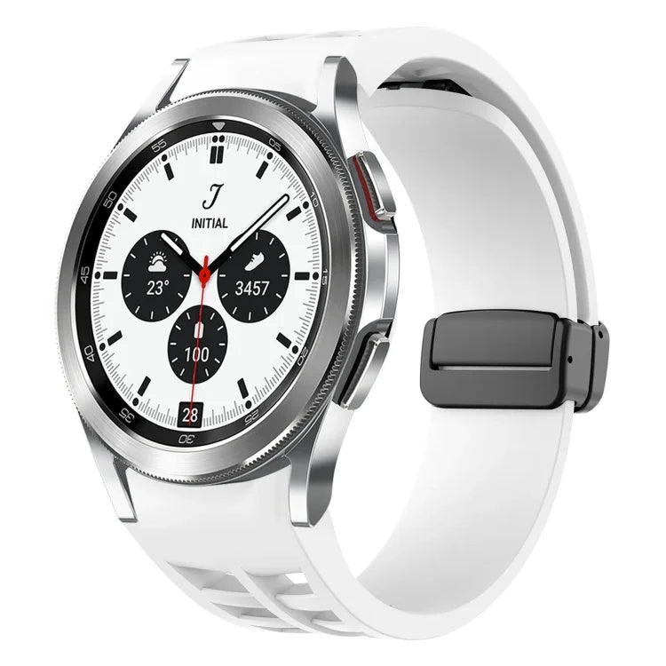 リチャードマグネット折りたたみブラックバックルシリコンウォッチバンド Samsung Galaxy Watch 4 classic 42 / 46mm用