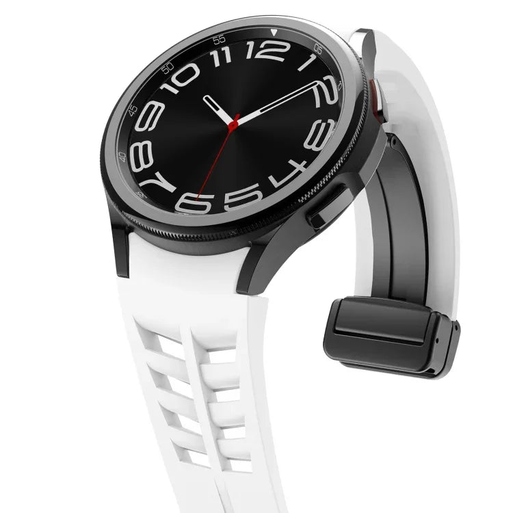 リチャードマグネット折りたたみブラックバックルシリコンウォッチバンド Samsung Galaxy Watch 4 classic 42 / 46mm用