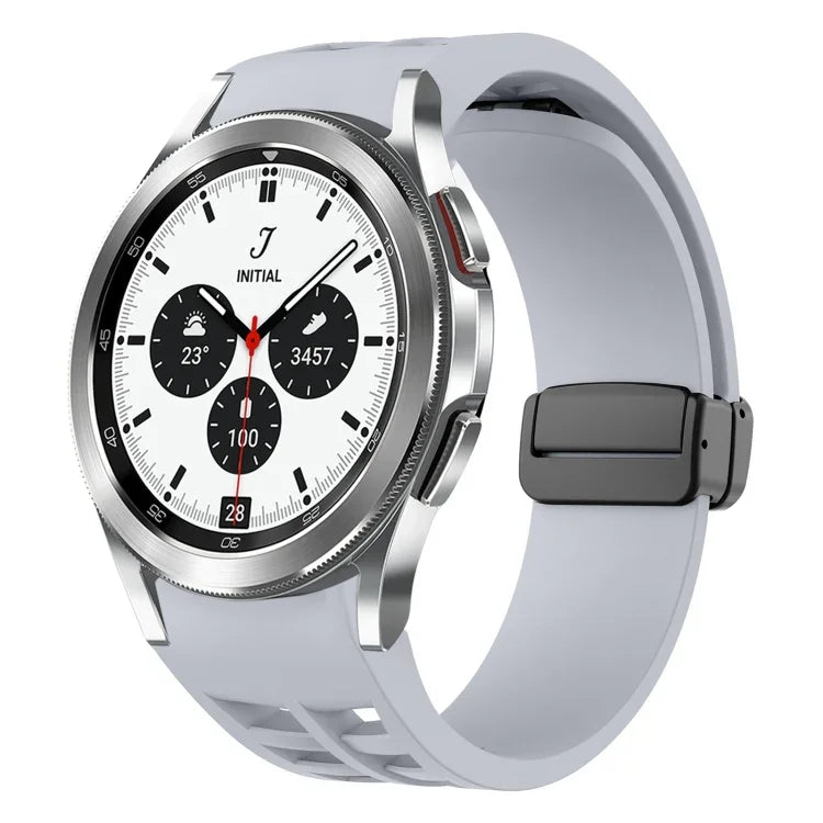 リチャードマグネット折りたたみブラックバックルシリコンウォッチバンド Samsung Galaxy Watch 4 classic 42 / 46mm用
