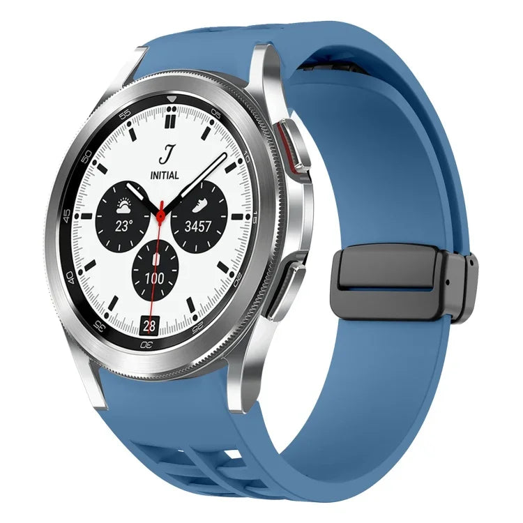 リチャードマグネット折りたたみブラックバックルシリコンウォッチバンド Samsung Galaxy Watch 4 classic 42 / 46mm用