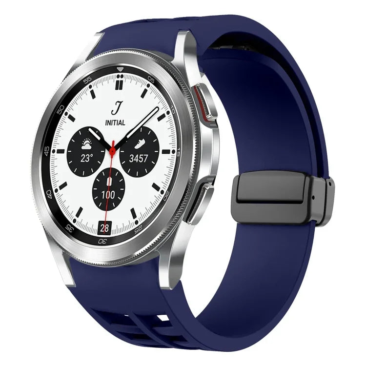 リチャードマグネット折りたたみブラックバックルシリコンウォッチバンド Samsung Galaxy Watch 4 classic 42 / 46mm用