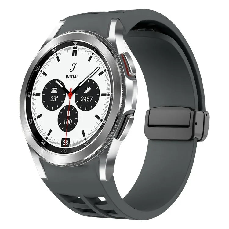 リチャードマグネット折りたたみブラックバックルシリコンウォッチバンド Samsung Galaxy Watch 4 classic 42 / 46mm用
