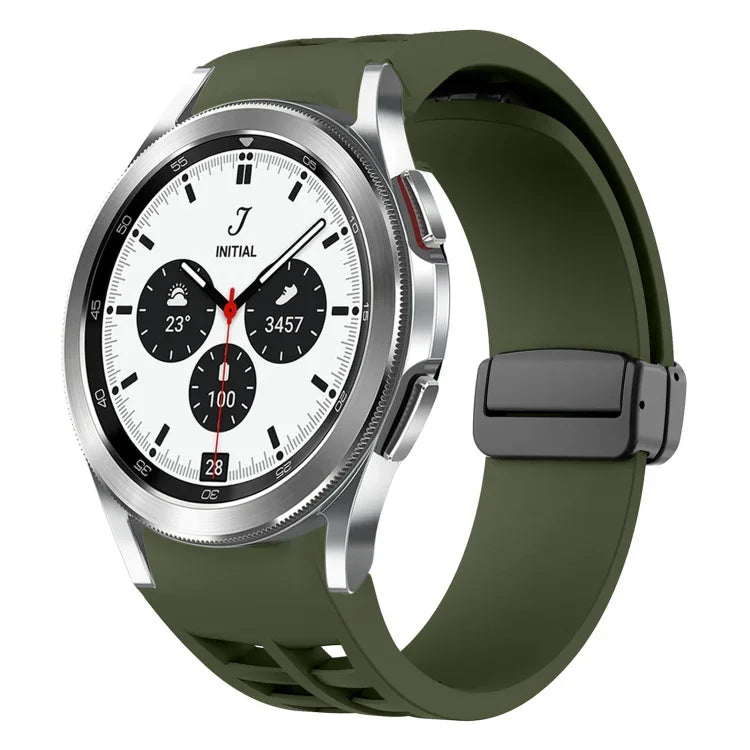 リチャードマグネット折りたたみブラックバックルシリコンウォッチバンド Samsung Galaxy Watch 4 classic 42 / 46mm用