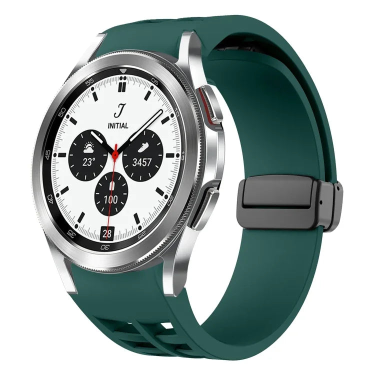 リチャードマグネット折りたたみブラックバックルシリコンウォッチバンド Samsung Galaxy Watch 4 classic 42 / 46mm用