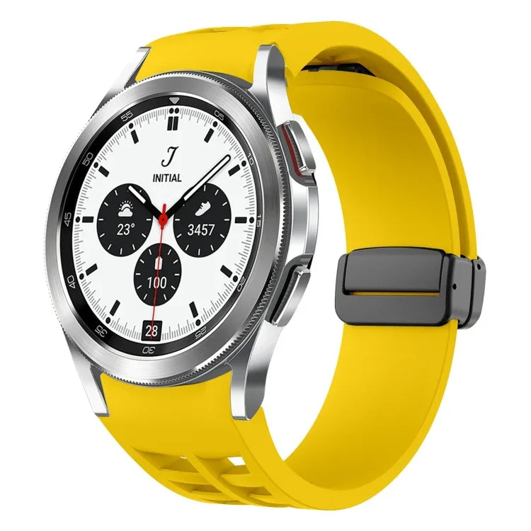 リチャードマグネット折りたたみブラックバックルシリコンウォッチバンド Samsung Galaxy Watch 4 classic 42 / 46mm用