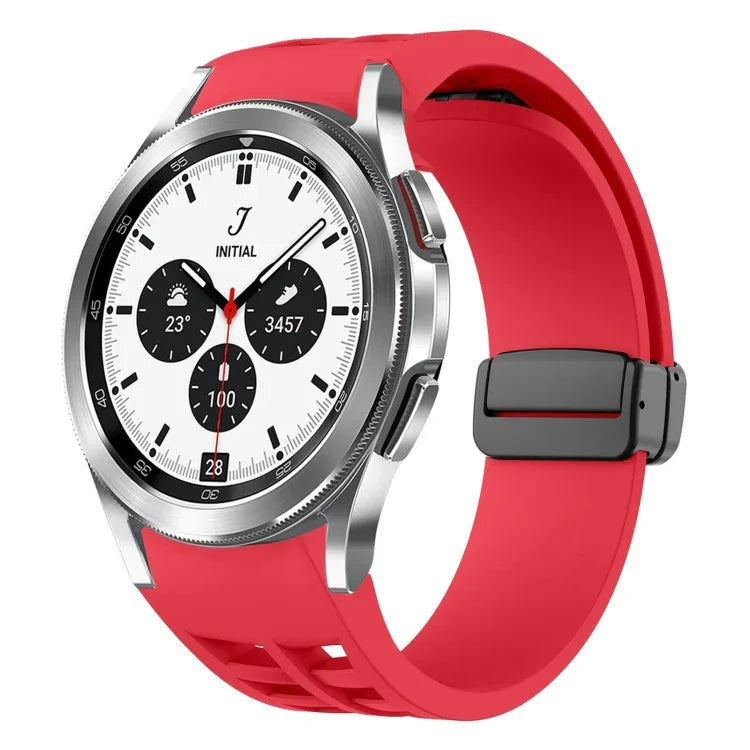 リチャードマグネット折りたたみブラックバックルシリコンウォッチバンド Samsung Galaxy Watch 4 classic 42 / 46mm用