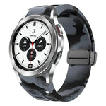 リチャードマグネット折りたたみブラックバックルシリコンウォッチバンド Samsung Galaxy Watch 4 classic 42 / 46mm用