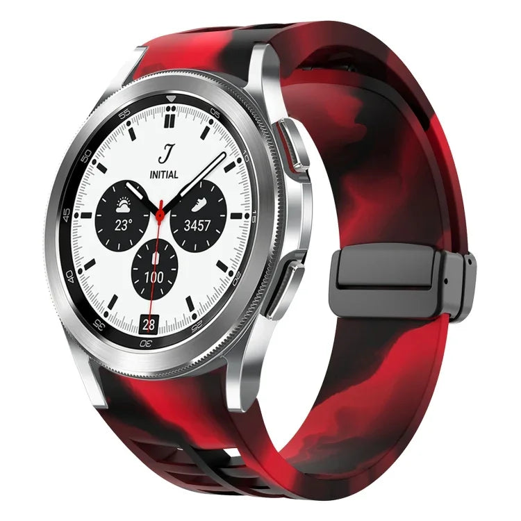 リチャードマグネット折りたたみブラックバックルシリコンウォッチバンド Samsung Galaxy Watch 4 classic 42 / 46mm用