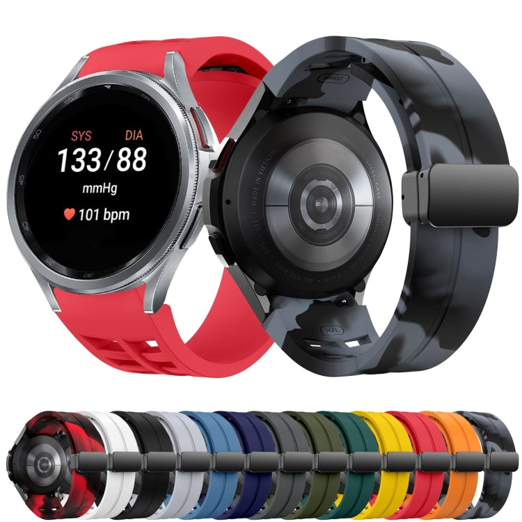 リチャードマグネティック折りたたみブラックバックルシリコンウォッチバンド、Samsung Galaxy Watch FE 40mm用、Samsung Galaxy Watch 7 40 / 44mm用、Samsung Galaxy Watch 6 クラシック 43 / 47mm用