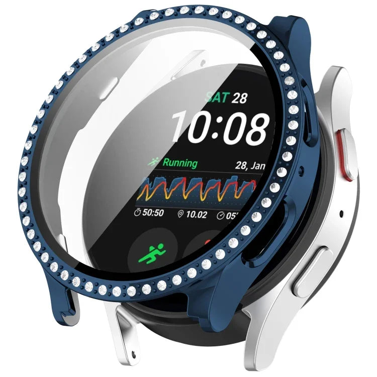 シングルロウ ダイヤモンド PC + 強化フィルム 一体型ウォッチ保護ケース Samsung Galaxy Watch 7 44mm用, Samsung Galaxy Watch 7 40mm用
