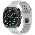 Samsung Galaxy Watch Ultra 47mm 用 ホールスタイル スクエアバックル 無地シリコンウォッチバンド