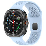 Samsung Galaxy Watch Ultra 47mm 用 ホールスタイル スクエアバックル 無地シリコンウォッチバンド