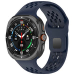 Samsung Galaxy Watch Ultra 47mm 用 ホールスタイル スクエアバックル 無地シリコンウォッチバンド