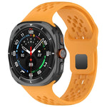 Samsung Galaxy Watch Ultra 47mm 用 ホールスタイル スクエアバックル 無地シリコンウォッチバンド