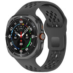 Samsung Galaxy Watch Ultra 47mm 用 ホールスタイル スクエアバックル 無地シリコンウォッチバンド