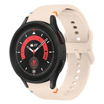 フラット縫製デザイン シリコンウォッチバンド Sansung Galaxy Watch5 Pro 45mm用, Fou Samsung Galaxy Watch 4 40 / 44mm用, Samsung Galaxy Watch 4 Classic 42 / 46mm用