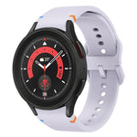 フラット縫製デザイン シリコンウォッチバンド Sansung Galaxy Watch5 Pro 45mm用, Fou Samsung Galaxy Watch 4 40 / 44mm用, Samsung Galaxy Watch 4 Classic 42 / 46mm用