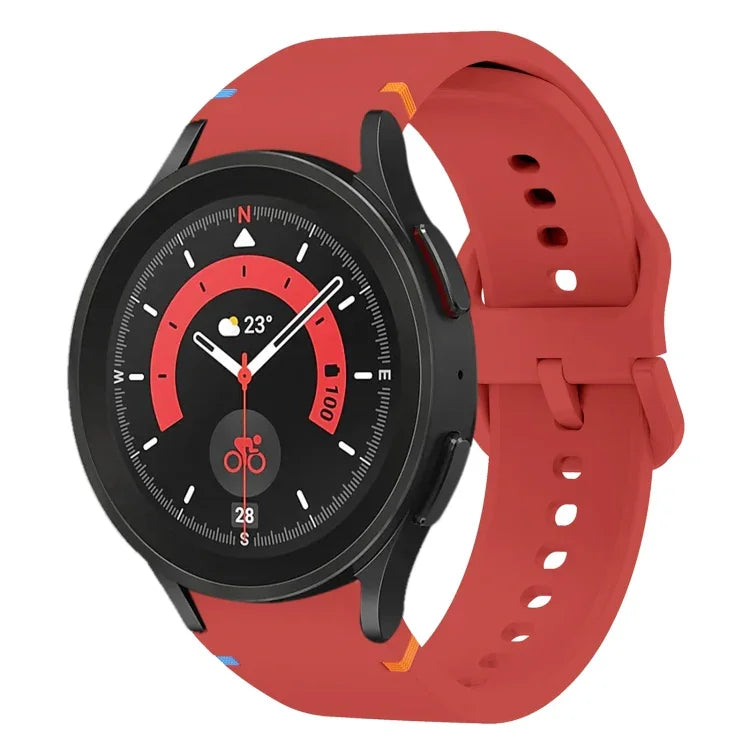 フラット縫製デザイン シリコンウォッチバンド Sansung Galaxy Watch5 Pro 45mm用, Fou Samsung Galaxy Watch 4 40 / 44mm用, Samsung Galaxy Watch 4 Classic 42 / 46mm用